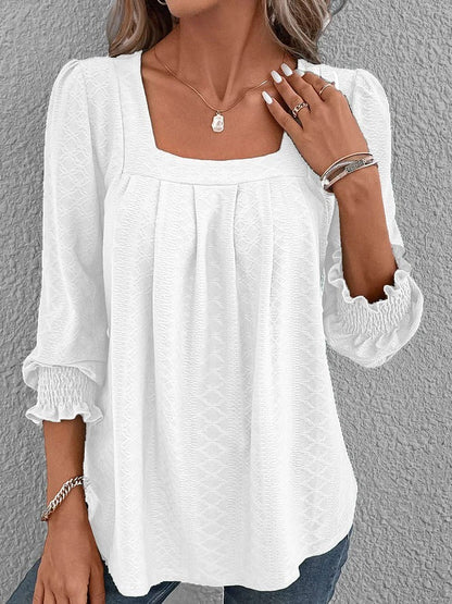 Nicole | Blusa casual in cotone con scollo a V