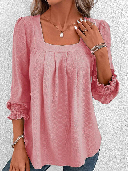 Nicole | Casual katoenen blouse met hoekige hals