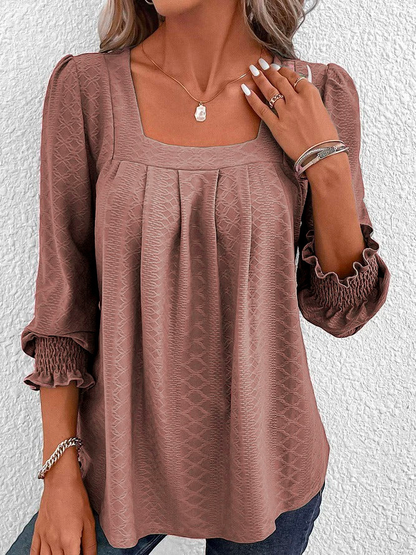 Nicole | Casual katoenen blouse met hoekige hals