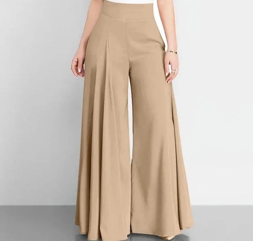 ChicVrouw Nieuwe 2024 Hoge Taille Formele Satijnen Wijde Pijpen Broek