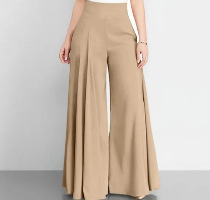 ChicVrouw Nieuwe 2024 Hoge Taille Formele Satijnen Wijde Pijpen Broek