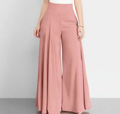 ChicVrouw Nieuwe 2024 Hoge Taille Formele Satijnen Wijde Pijpen Broek