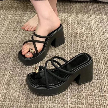 New Brand's Dikke Hak Sandalen voor Dames