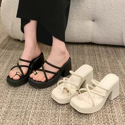 New Brand's Dikke Hak Sandalen voor Dames