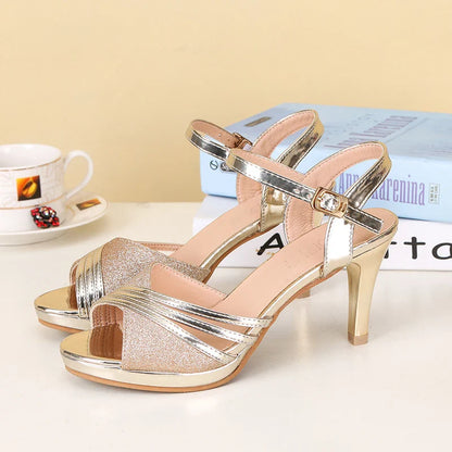 Zomer Glans Hoge Hak Sandalen