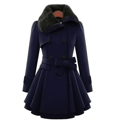 Dames Winter Trenchcoat – Slim Fit met Ceintuur & Dubbele Sluiting