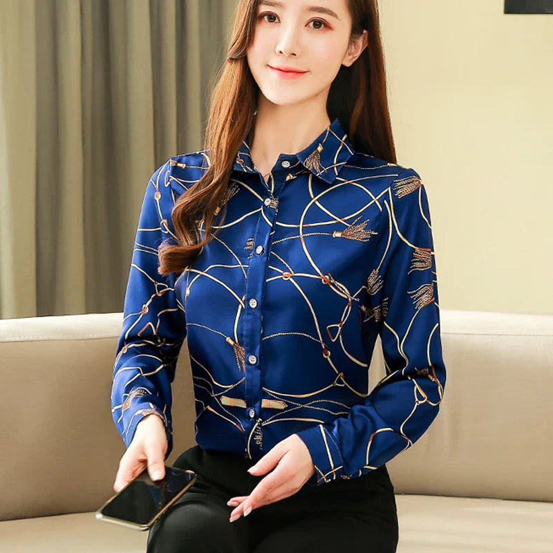 Nieuwe Zijde Blouse Voor Vrouwen