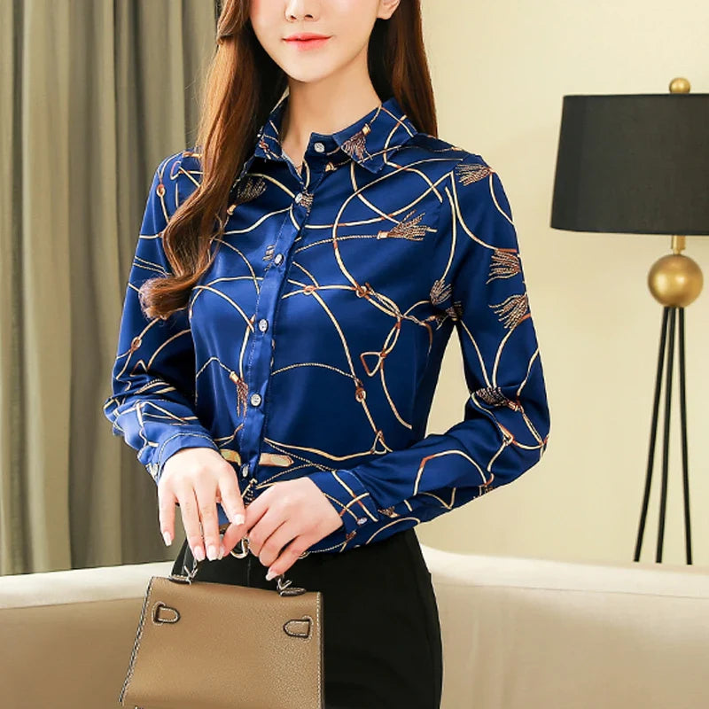 Nieuwe Zijde Blouse Voor Vrouwen