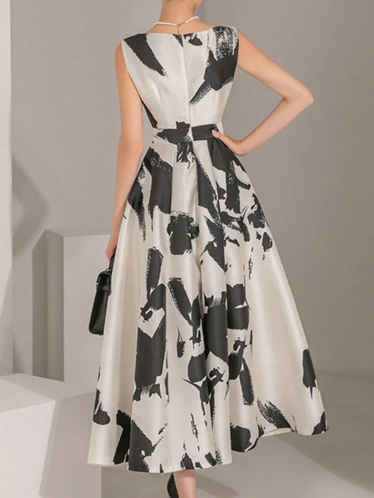 Chique Nacht Zomerse Midi Print Jurk