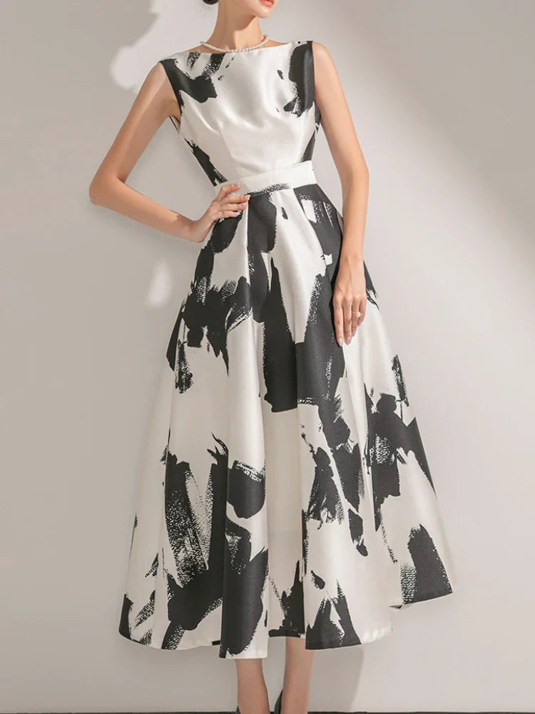 Vintage Strand Midi Jurk Bella Eleganza