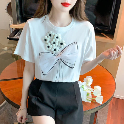 Witte Blouse met Korte Mouwen