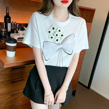 Witte Blouse met Korte Mouwen