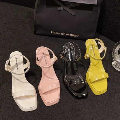 Zomersandalen met Hoge Hak en Enkelband