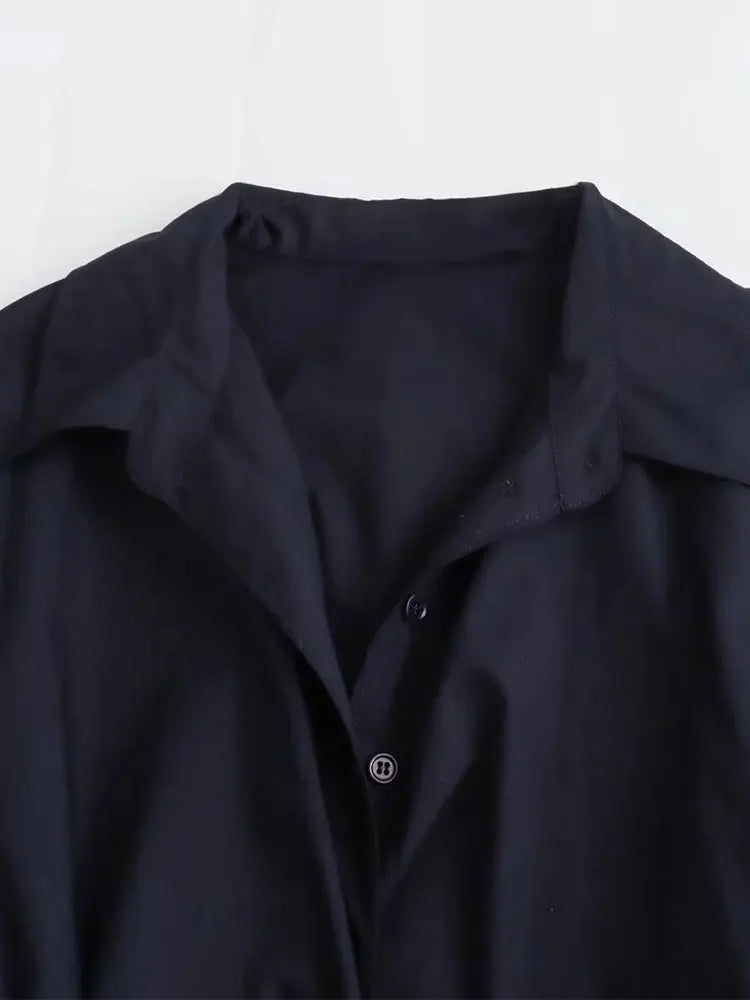 Vrouwelijke Blouse met Strik Detail op de Rug Vintage Stijl