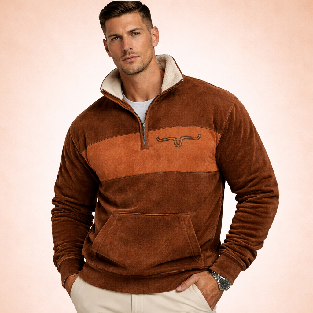 Luca | Maglione Uomo con Zip a un Quarto Caldo e Confortevole