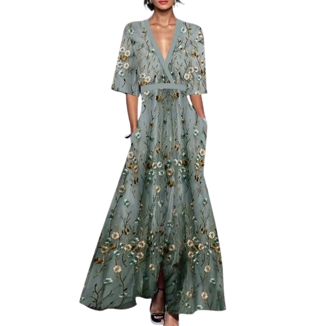 Vrouwelijke Zomerjurk met Taille en Luxueus Ontwerp