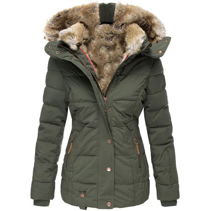 Dames Winterjas Lange Met Capuchon Warm