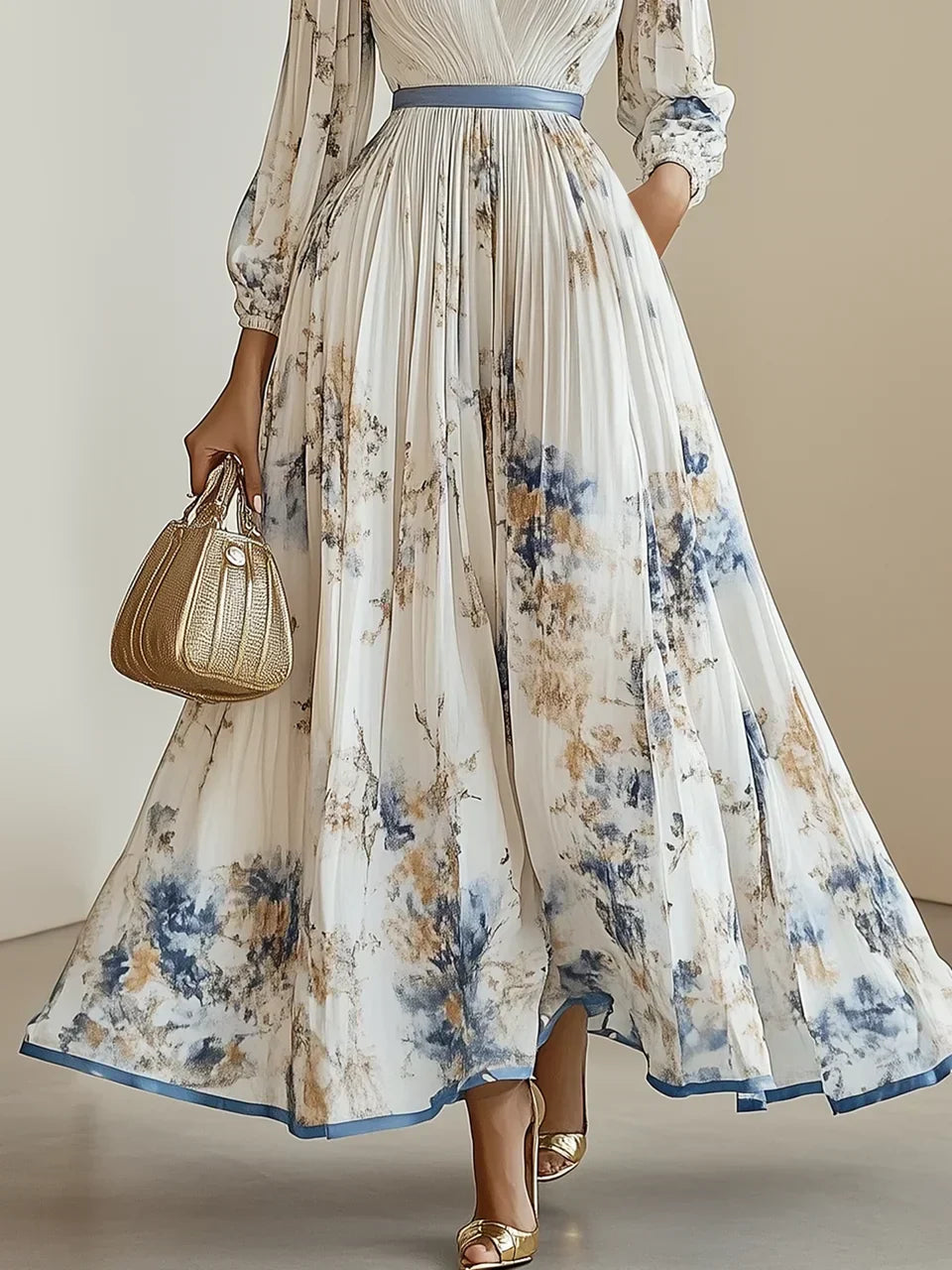 Nora | Maxi-jurk met lange mouwen en bloemenprint 5