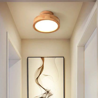 Houten Plafondlamp Ronde Scandinavische Stijl