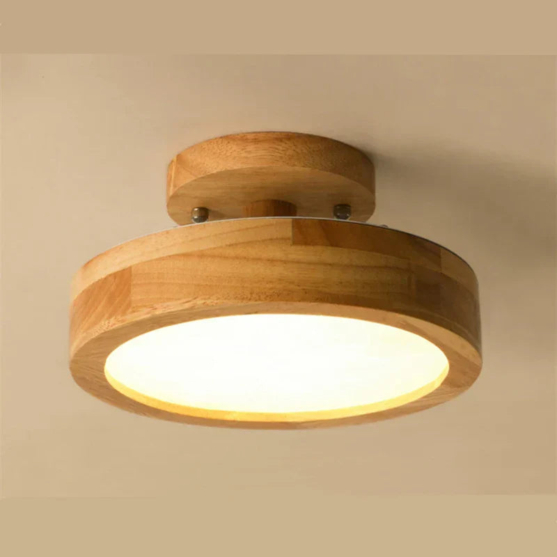 Houten Plafondlamp Ronde Scandinavische Stijl