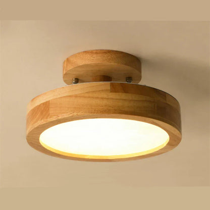 Houten Plafondlamp Ronde Scandinavische Stijl