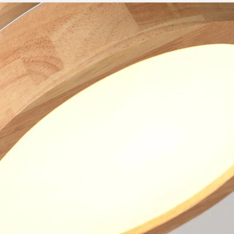 Houten Plafondlamp Ronde Scandinavische Stijl