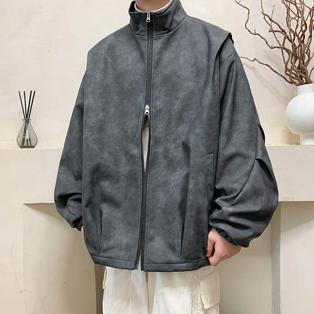 Kunstleder Jas Faux Suede Vintage Stijl