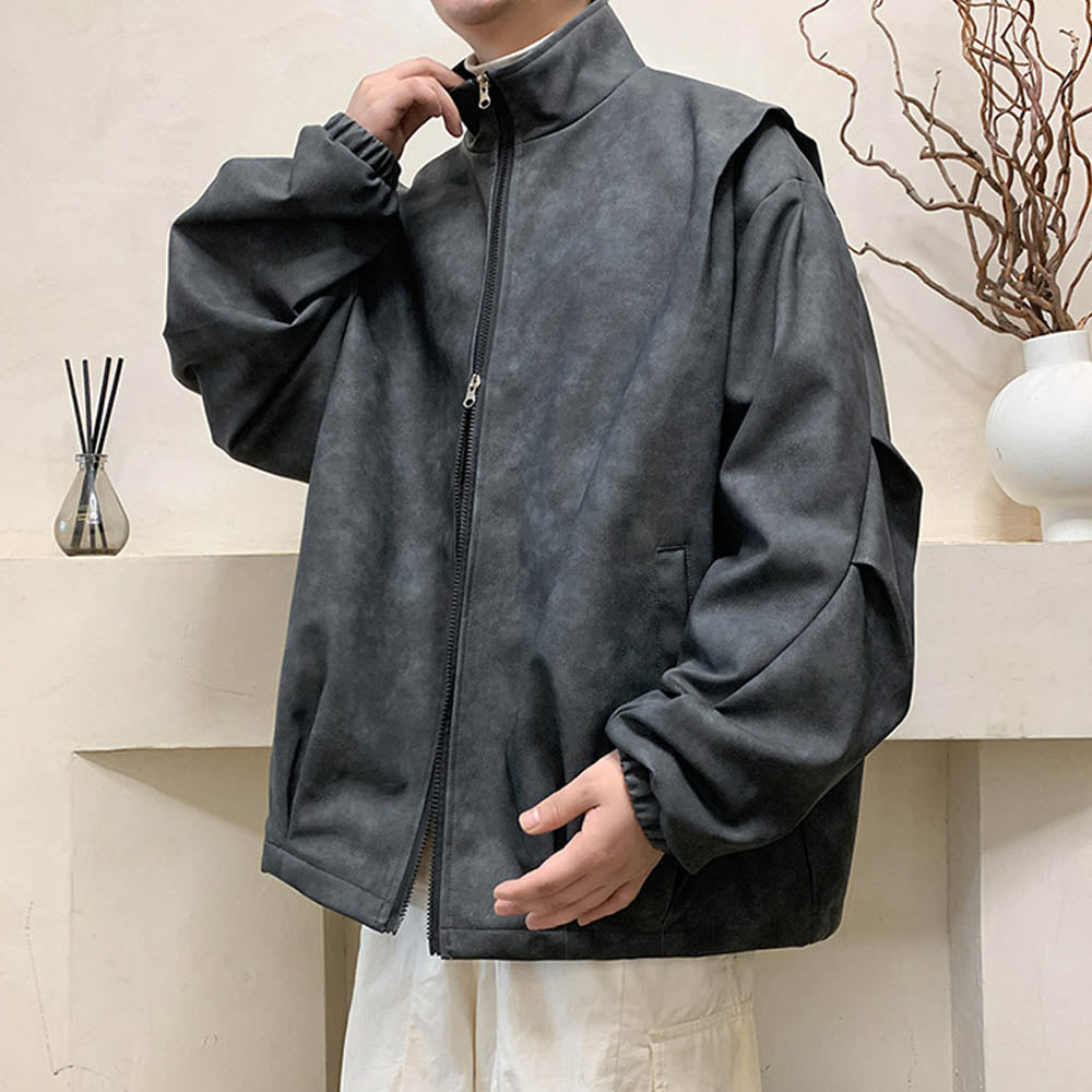 Kunstleder Jas Faux Suede Vintage Stijl