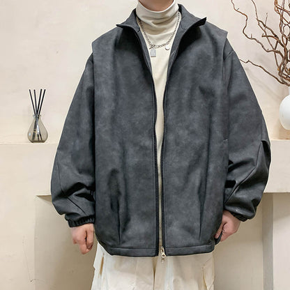Kunstleder Jas Faux Suede Vintage Stijl