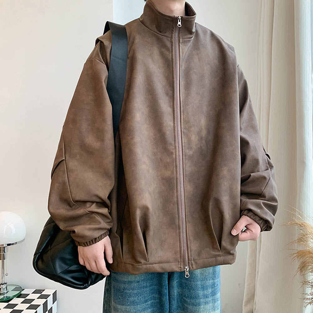 Kunstleder Jas Faux Suede Vintage Stijl