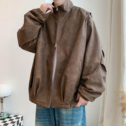 Kunstleder Jas Faux Suede Vintage Stijl