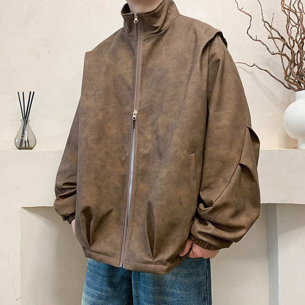Kunstleder Jas Faux Suede Vintage Stijl