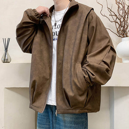 Kunstleder Jas Faux Suede Vintage Stijl