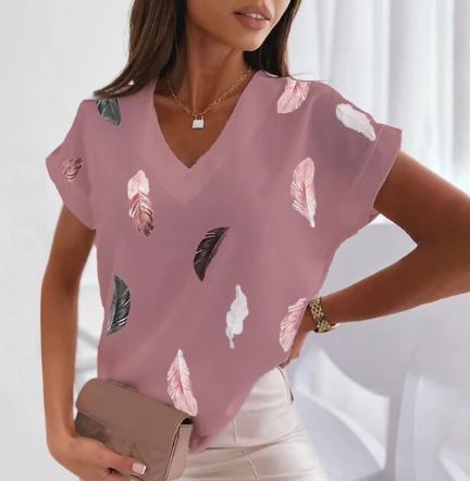 Afrikaanse T-shirt met V-hals Mode Design