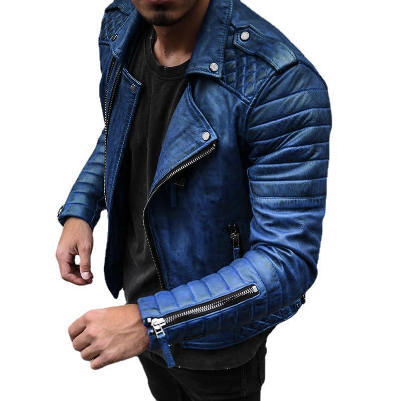 Leren Bikerjack Heren Gevoerd met Sherpa Bont