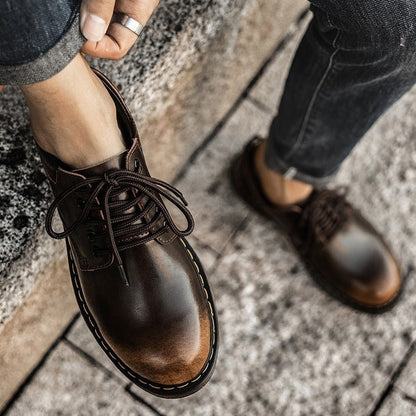 Heren Veterschoenen Casual Leer Zwarte Milo