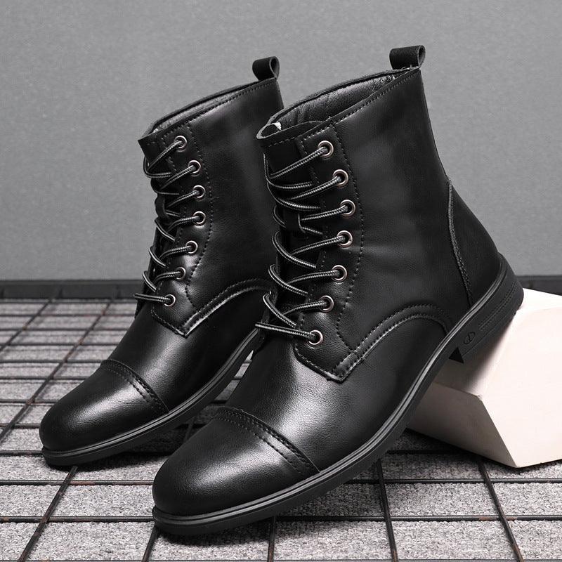 Leren Herenboots met Vetersluiting Klassiek Design