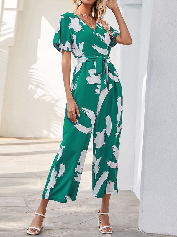 Elegante Jumpsuit Chiffon Wijde Pijpen Vrouwelijk - Mode Vibes
