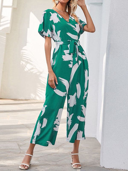 Elegante Jumpsuit Chiffon Wijde Pijpen Vrouwelijk - Mode Vibes