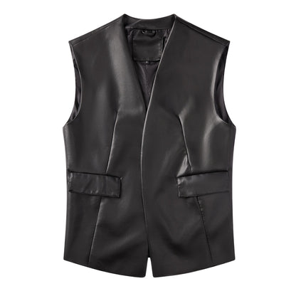 Dames Imitatieleer Gilet Bodil