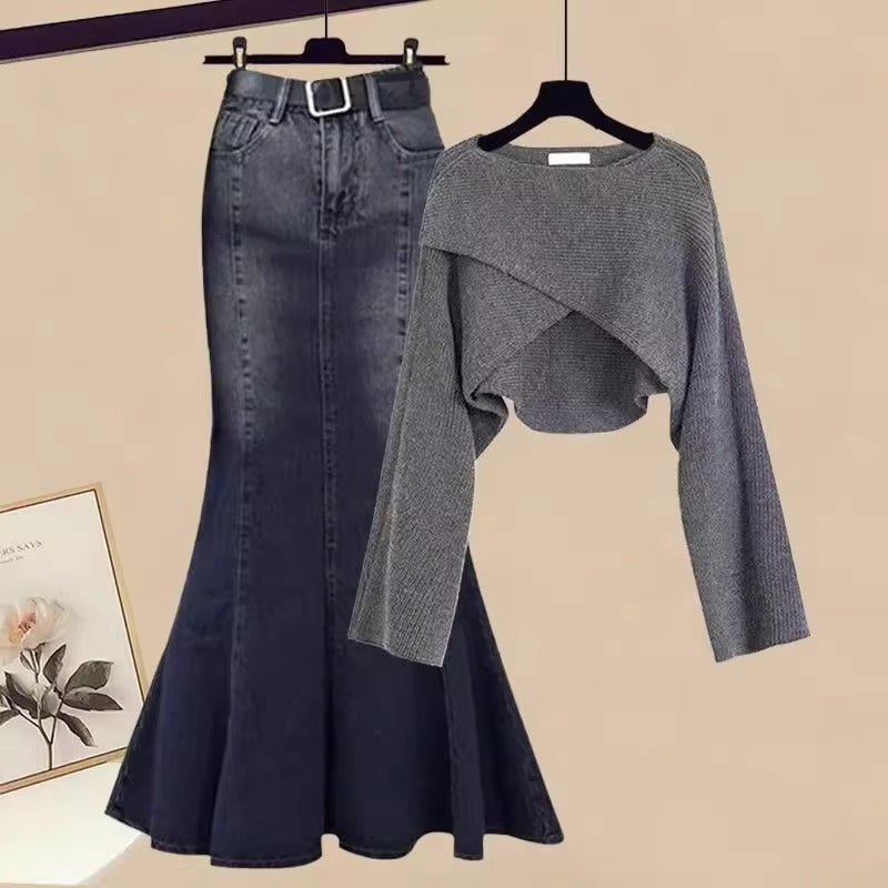Vrouwelijke Top en Fishtail Broek Set Modieus - Mode Vibes