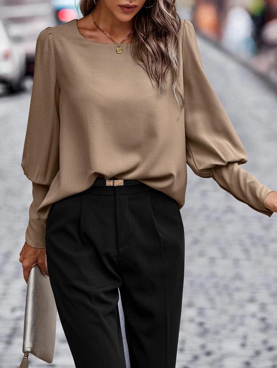 Vrouwelijke Lange Mouwen Shirt Casual Andrina - Mode Vibes