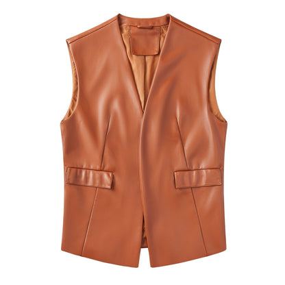 Dames Imitatieleer Gilet Bodil