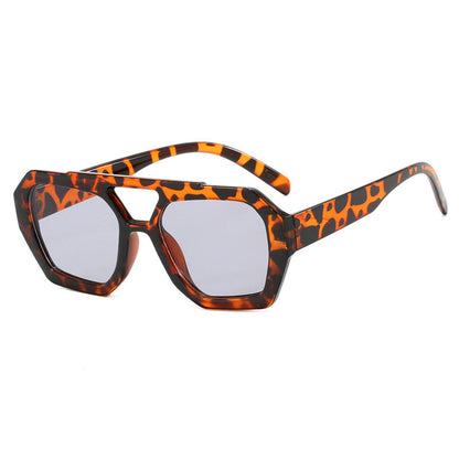 Dames Zonnebril Luipaardprint Groot Trendy Model