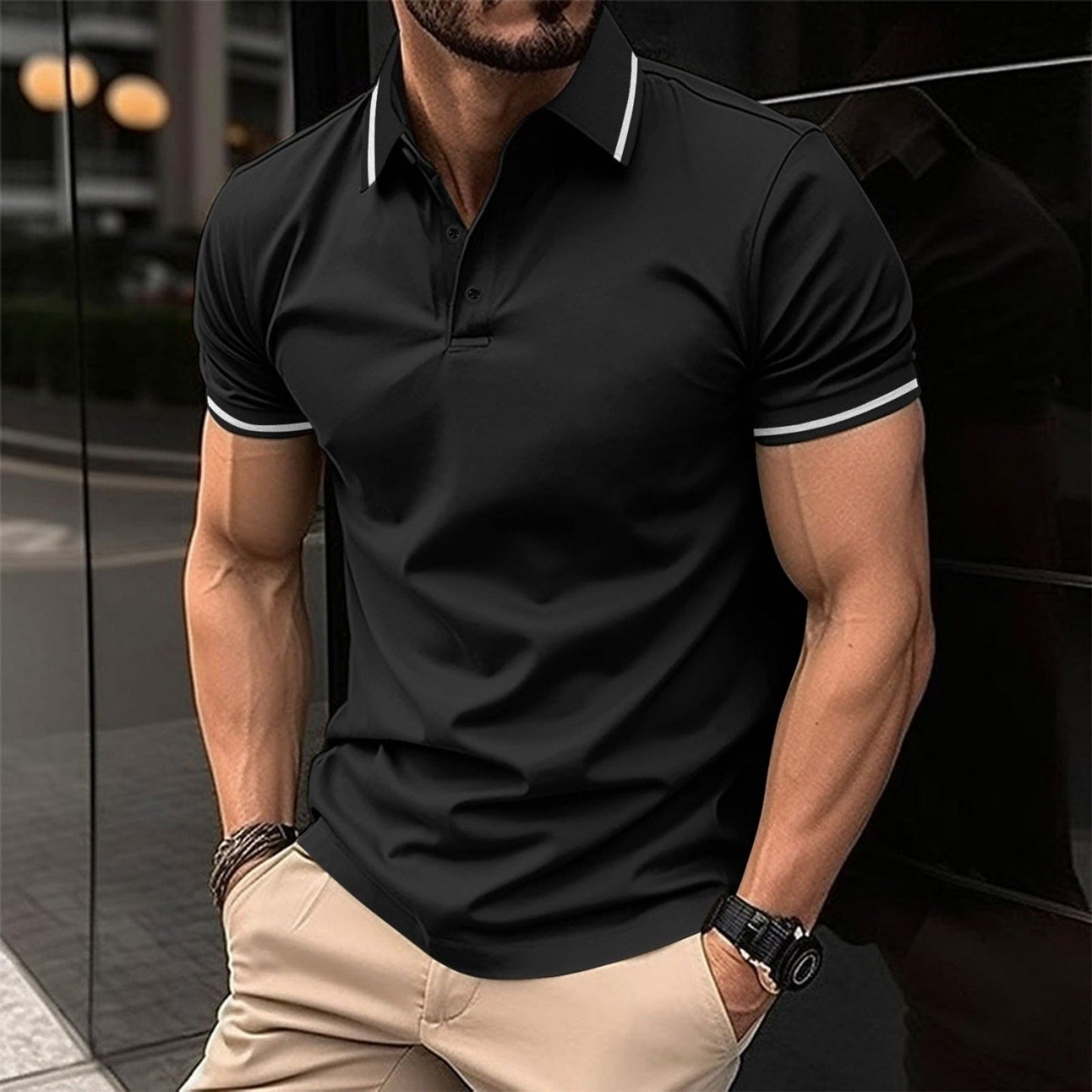 Heren Polo Shirt Slim Fit Katoen Casper