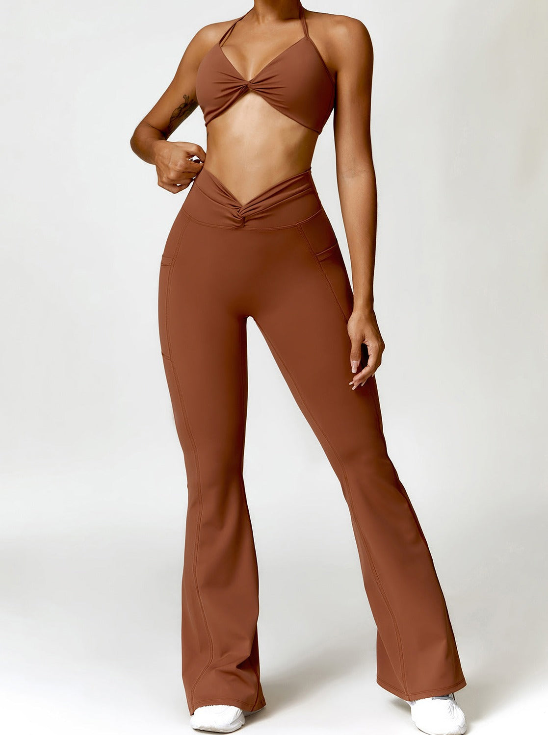 Hoge Taille Flared Leggings voor Vrouw Met Slank Makend Effect