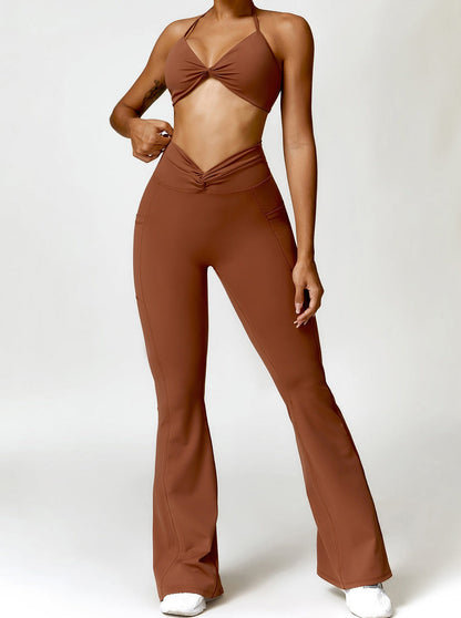 Hoge Taille Flared Leggings voor Vrouw Met Slank Makend Effect