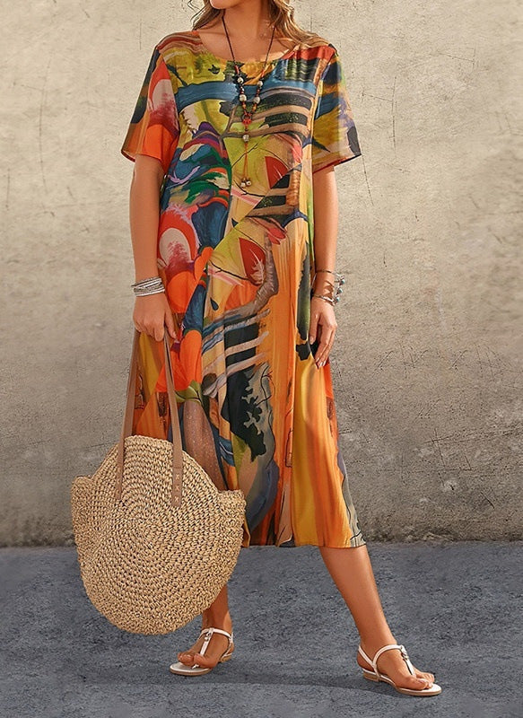 Casual Jurk met Bloemenprint Zomerse Stijl