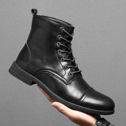 Leren Herenboots met Vetersluiting Klassiek Design