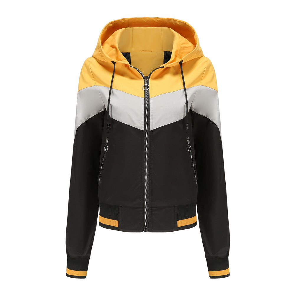Dames Sportjas Capuchon Colorblock Stijl